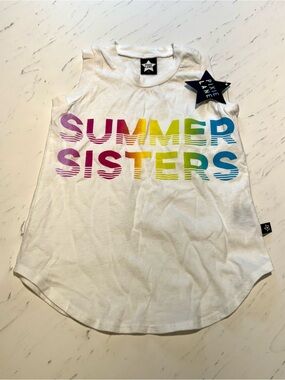 Pine Lake Girls' White 'Summed Sisters' Rainbow Graphic Tank